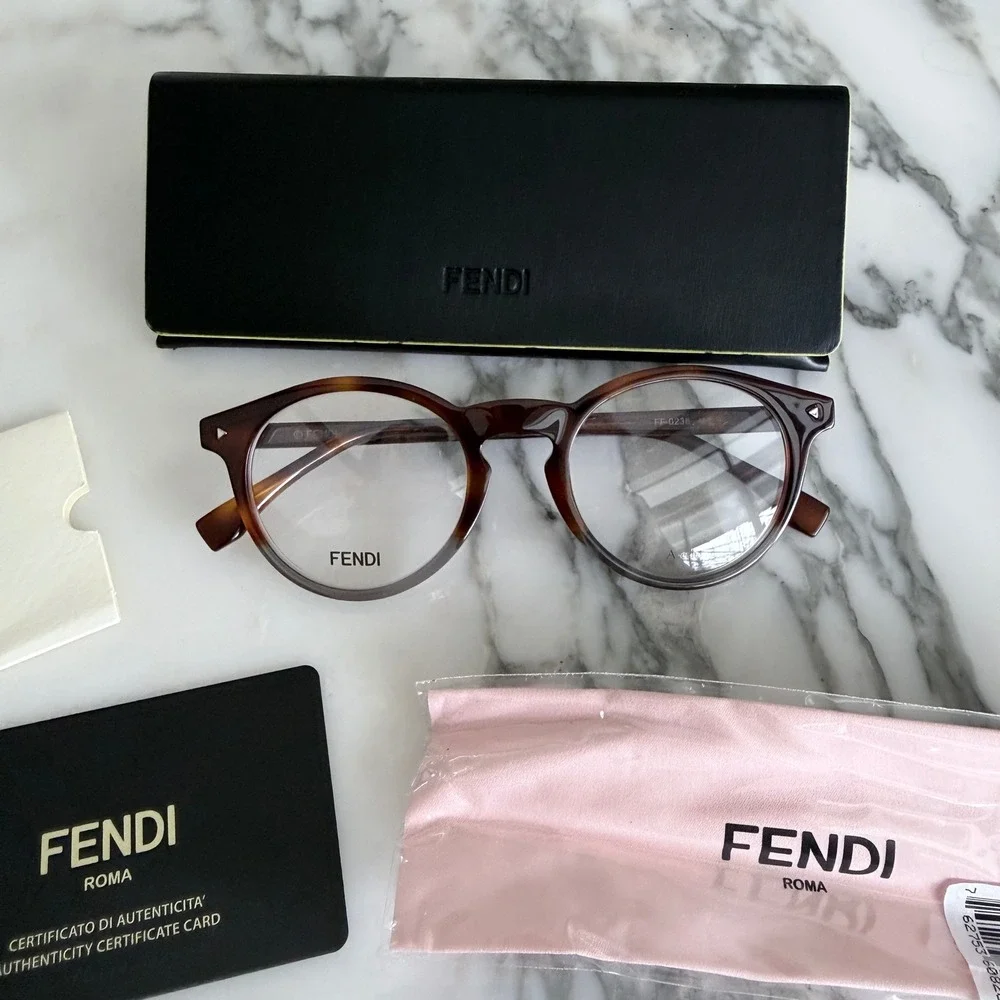Fendi Eyeglass‎ Frames FF0236 Havana Brown Tortoise Gold Unisex